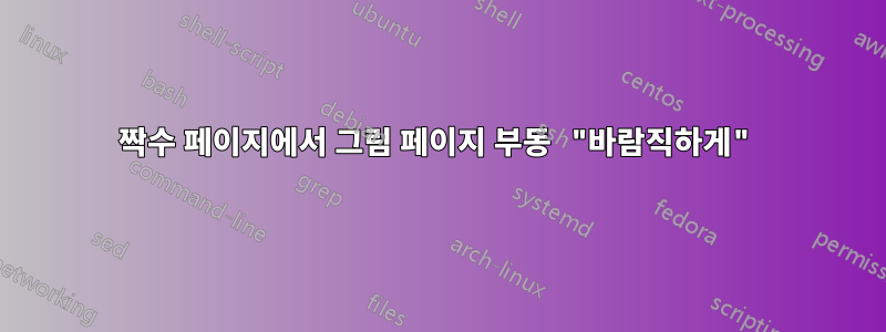 짝수 페이지에서 그림 페이지 부동 "바람직하게"