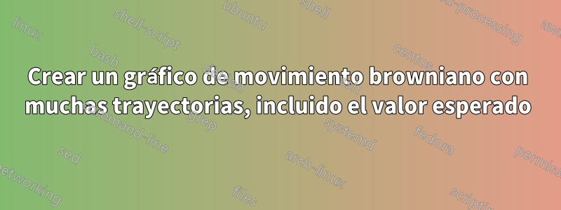 Crear un gráfico de movimiento browniano con muchas trayectorias, incluido el valor esperado