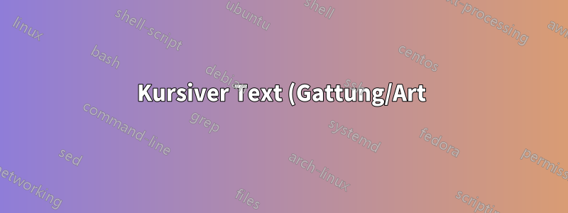 Kursiver Text (Gattung/Art) im Endnotentitel führt zum Kompilierungsfehler