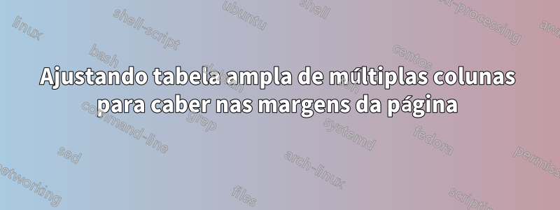 Ajustando tabela ampla de múltiplas colunas para caber nas margens da página