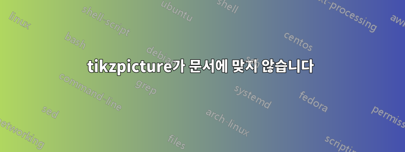 tikzpicture가 문서에 맞지 않습니다