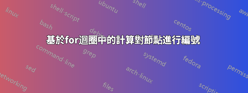 基於for迴圈中的計算對節點進行編號