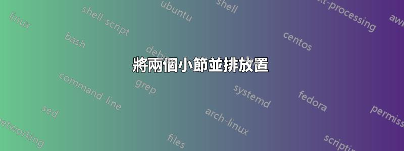 將兩個小節並排放置
