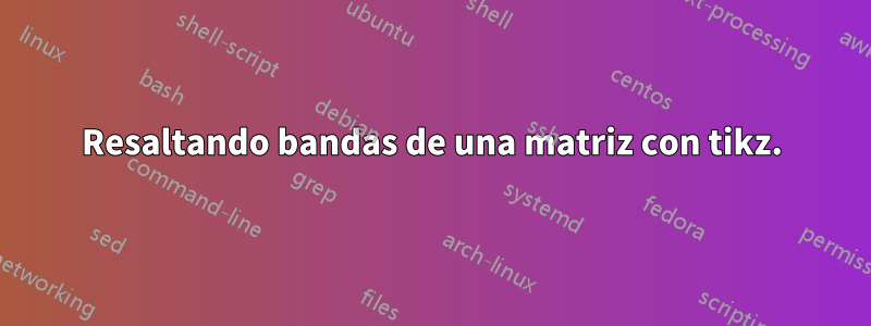 Resaltando bandas de una matriz con tikz.
