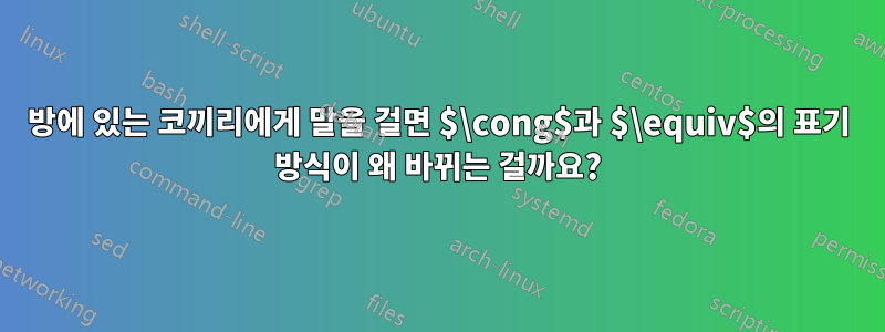 방에 있는 코끼리에게 말을 걸면 $\cong$과 $\equiv$의 표기 방식이 왜 바뀌는 걸까요?