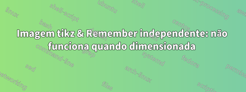 Imagem tikz & Remember independente: não funciona quando dimensionada
