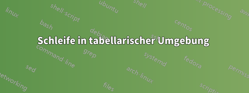 Schleife in tabellarischer Umgebung