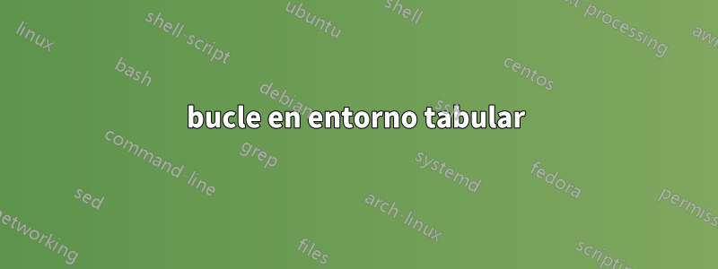 bucle en entorno tabular