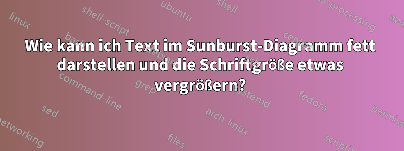 Wie kann ich Text im Sunburst-Diagramm fett darstellen und die Schriftgröße etwas vergrößern?