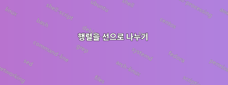 행렬을 선으로 나누기