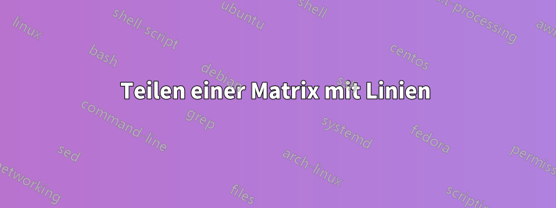 Teilen einer Matrix mit Linien