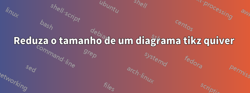 Reduza o tamanho de um diagrama tikz quiver