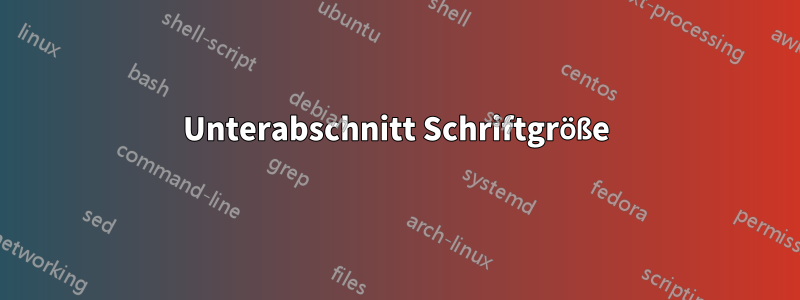 Unterabschnitt Schriftgröße