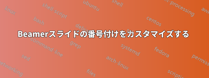 Beamerスライドの番号付けをカスタマイズする