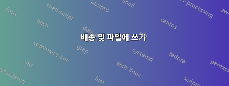 배송 및 파일에 쓰기