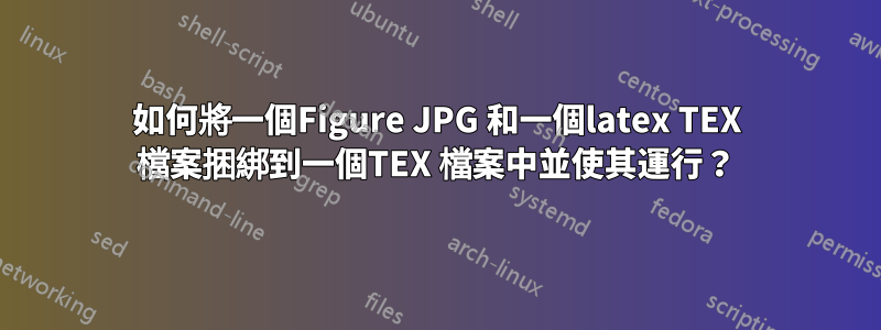 如何將一個Figure JPG 和一個latex TEX 檔案捆綁到一個TEX 檔案中並使其運行？