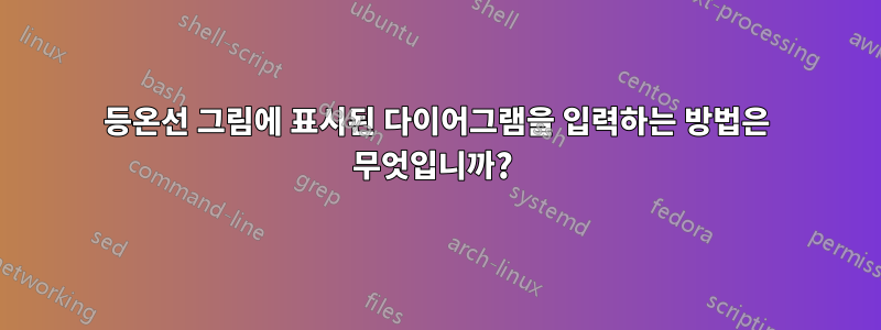 등온선 그림에 표시된 다이어그램을 입력하는 방법은 무엇입니까? 