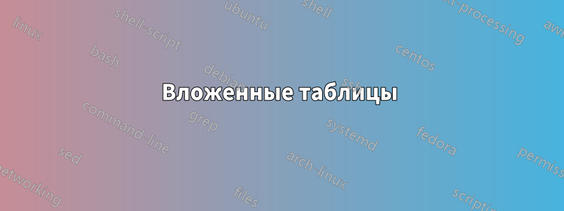 Вложенные таблицы