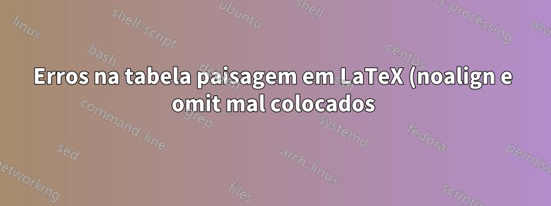 Erros na tabela paisagem em LaTeX (noalign e omit mal colocados)