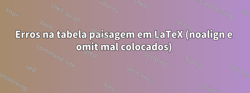 Erros na tabela paisagem em LaTeX (noalign e omit mal colocados)
