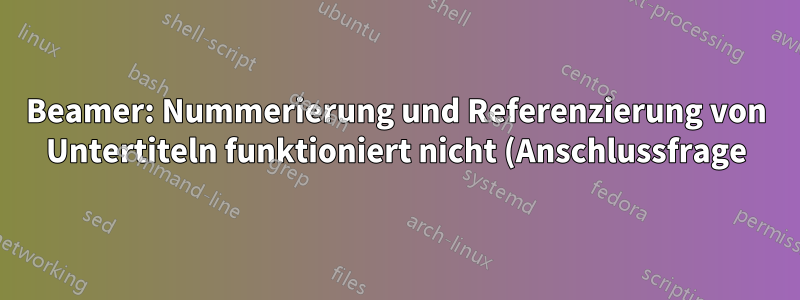 Beamer: Nummerierung und Referenzierung von Untertiteln funktioniert nicht (Anschlussfrage)