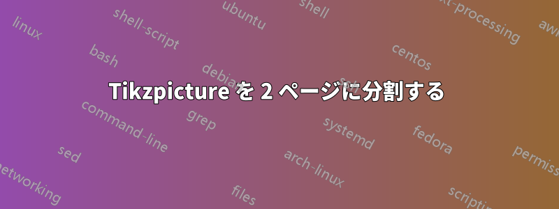 Tikzpicture を 2 ページに分割する