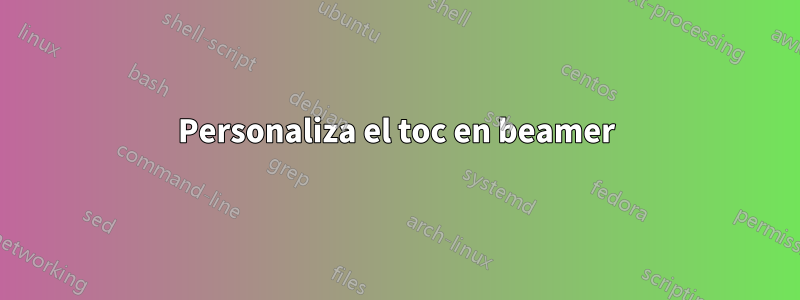 Personaliza el toc en beamer