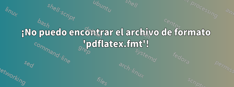 ¡No puedo encontrar el archivo de formato 'pdflatex.fmt'!