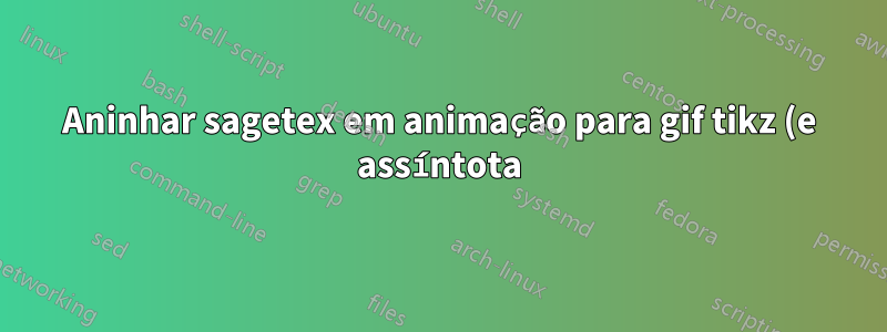 Aninhar sagetex em animação para gif tikz (e assíntota) - possível ou impossível?
