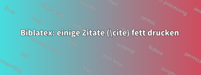 Biblatex: einige Zitate (\cite) fett drucken