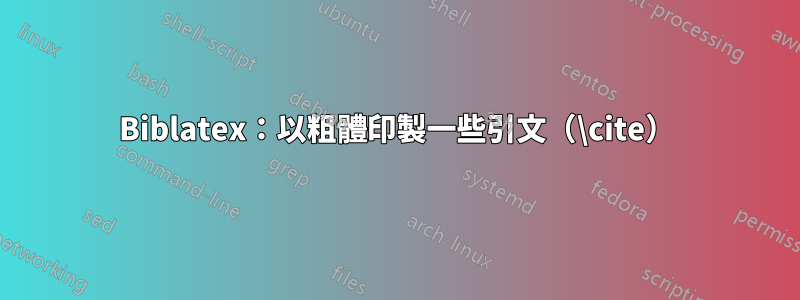 Biblatex：以粗體印製一些引文（\cite）