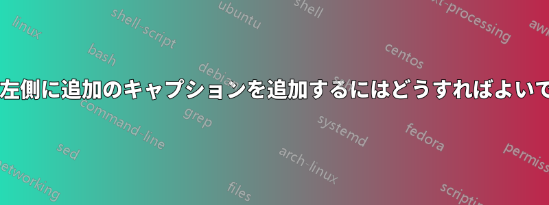 各行の左側に追加のキャプションを追加するにはどうすればよいですか?