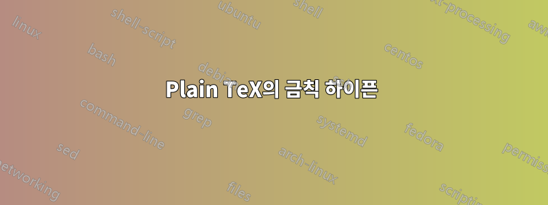 Plain TeX의 금칙 하이픈