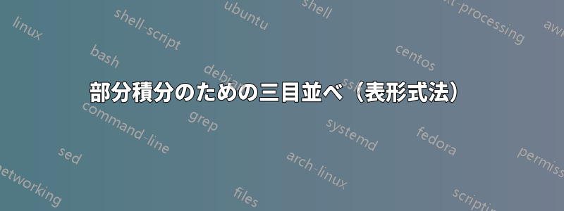 部分積分のための三目並べ（表形式法）