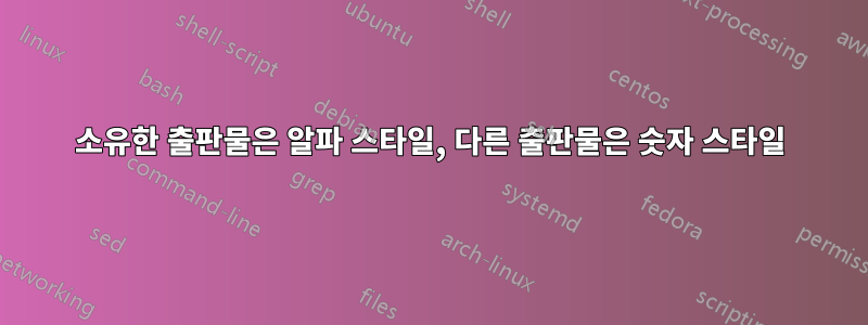 소유한 출판물은 알파 스타일, 다른 출판물은 숫자 스타일