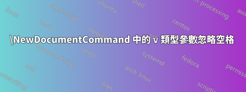 \NewDocumentCommand 中的 v 類型參數忽略空格