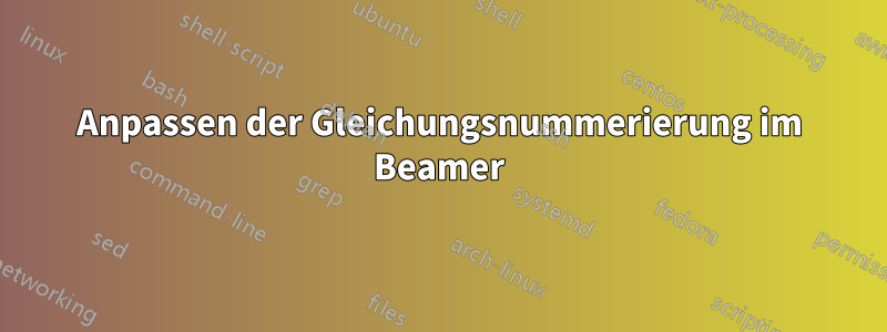 Anpassen der Gleichungsnummerierung im Beamer