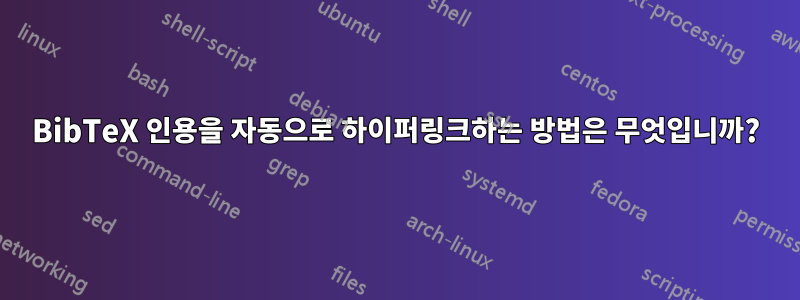 BibTeX 인용을 자동으로 하이퍼링크하는 방법은 무엇입니까?