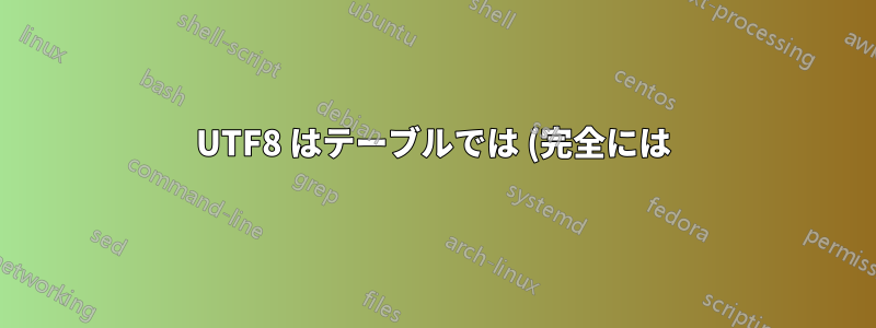 UTF8 はテーブルでは (完全には) 機能しない