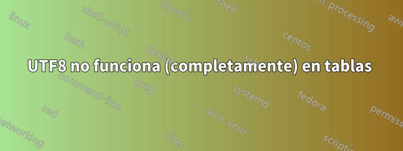 UTF8 no funciona (completamente) en tablas