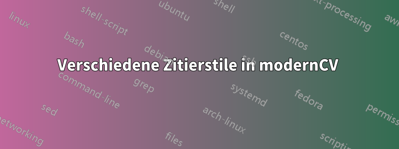 Verschiedene Zitierstile in modernCV