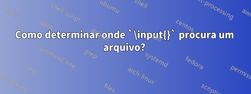 Como determinar onde `\input{}` procura um arquivo?