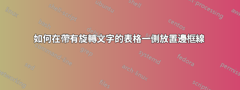 如何在帶有旋轉文字的表格一側放置邊框線