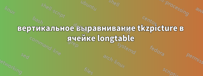 вертикальное выравнивание tkzpicture в ячейке longtable
