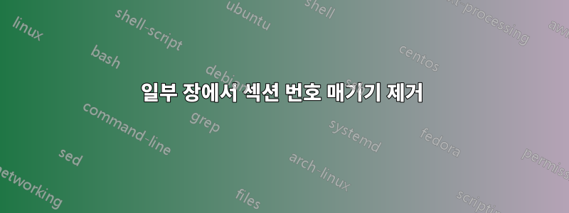 일부 장에서 섹션 번호 매기기 제거