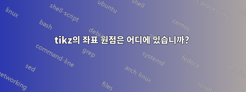 tikz의 좌표 원점은 어디에 있습니까?
