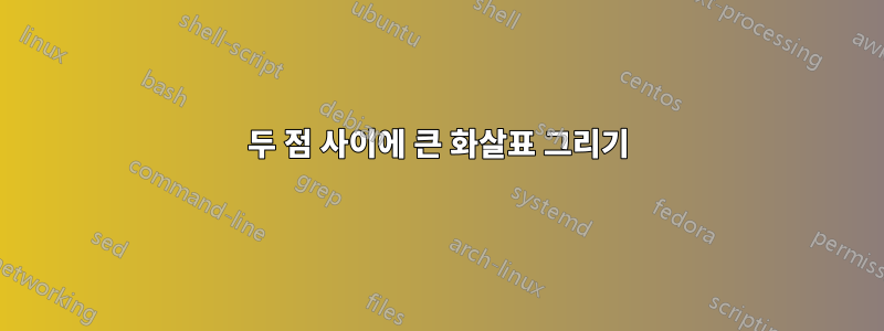 두 점 사이에 큰 화살표 그리기
