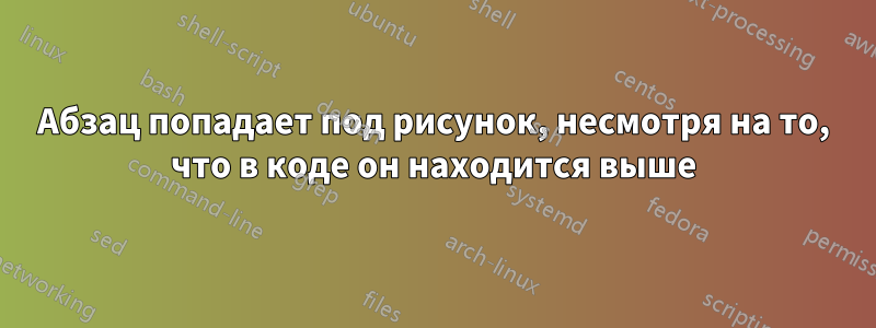 Абзац попадает под рисунок, несмотря на то, что в коде он находится выше