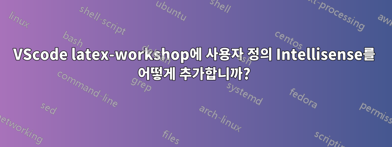 VScode latex-workshop에 사용자 정의 Intellisense를 어떻게 추가합니까?