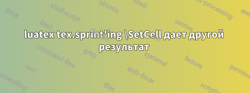 luatex tex.sprint'ing \SetCell дает другой результат